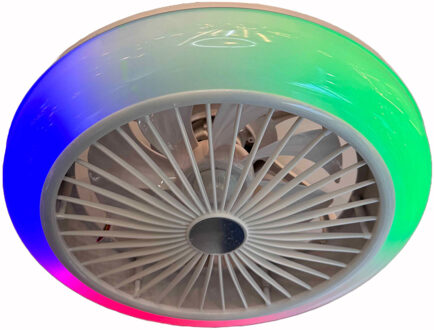 Plafondventilator Iris met speaker Ø 44 cm RGB wit