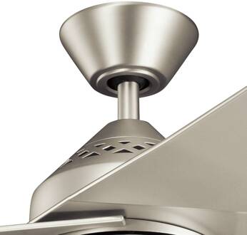 Plafondventilator Jade, zilver, stil, Ø 152 cm, 60 W zilver, geborsteld nikkel