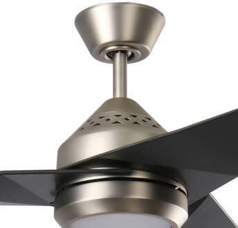 Plafondventilator Jade, zwart, stil, Ø 152 cm, 60 W zwart, tin antiek