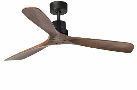 Plafondventilator Lantau, remote, walnoot/zwart walnoot, zwart