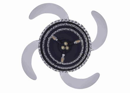 Plafondventilator met licht Fanaway Veil zwart geruisloos zwart, rokerig grijs-transparant