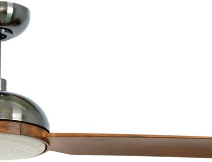 Plafondventilator met verlichting Unione, nikkel/koa, stil nikkel, bruin