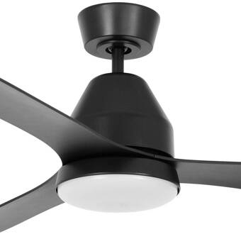 Plafondventilator met verlichting Whitehaven, zwart, stil
