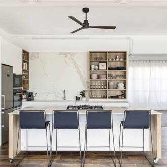 Plafondventilator Nassau, DC, 3 bladen donkerbruin