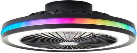 Plafondventilator Palmero Zwart Led Rgb 40w