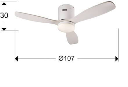 Plafondventilator Siroco Mini, DC, stil, wit, CCT