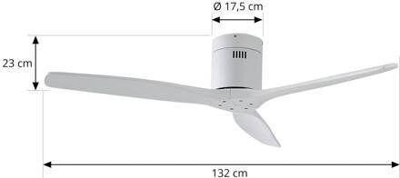 Plafondventilator Vindur, wit, DC, stil, Ø 132 cm