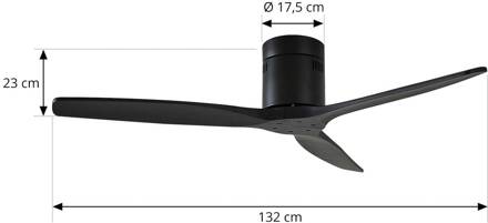 plafondventilator Vindur, zwart, DC, stil