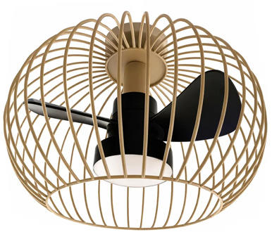 Plafondventilator Wire Ø 40 cm beige zwart