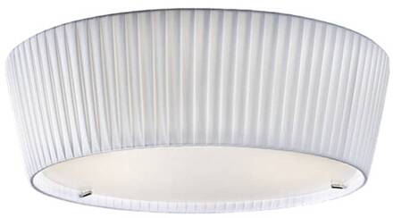 Plafonet 43 - stoffen plafondlamp, Band wit wit / opaal