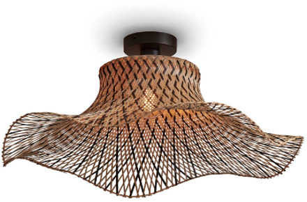 Plafonniere Ibiza - Bamboe|Zwart - 65x65x20cm