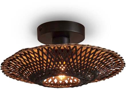 Plafonniere Kalimantan - Bamboe Zwart - Ø30cm