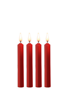 Plagerige Wax Kaarsen - 4 Stuks - Rood