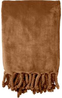 Plaid 150 x 200 cm - FLORIJN - Tobacco Brown - bruin