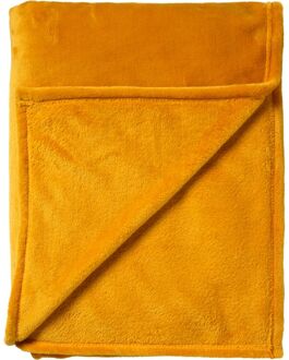 Plaid 200x220 cm - CHARLIE - extra grote deken - geel