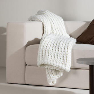 Plaid 'Alvis' 170 x 130cm, kleur Wit