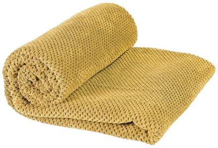 Plaid blokje - geel - 130x160 cm