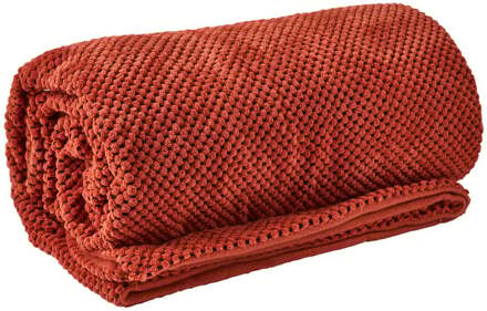 Plaid blokje - terra - 130x160 cm