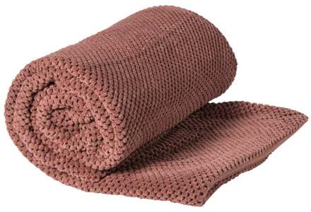 Plaid blokjes - roze - 130x160 cm