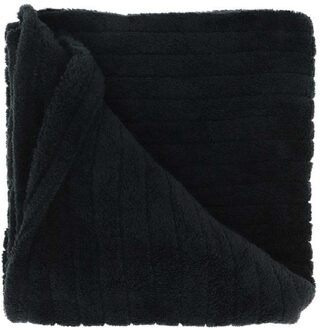 plaid/deken Jax - zwart - polyester - 150 x 200 cm - Plaids