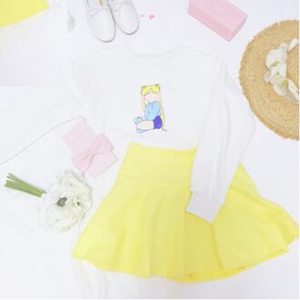 Plaid Kawaii Vrouwen Plooi Rok Preppy Stijl Harajuku Rokken Lolita Saia Mini Leuke School Uniformen Faldas Dames Jupe Geel / S