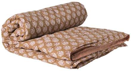 Plaid quilted bloem - roze/rood - 170x130 cm