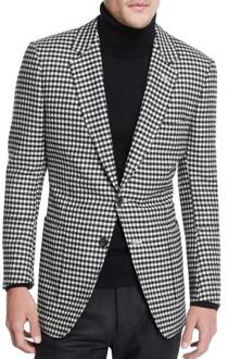 Plaid Slim Fit Heren Blazer Mode Fall Casual Zakelijke Stijl Mannen Jasje Twee Knop Mannelijke Prom Tops jas Foviva 151 XXL