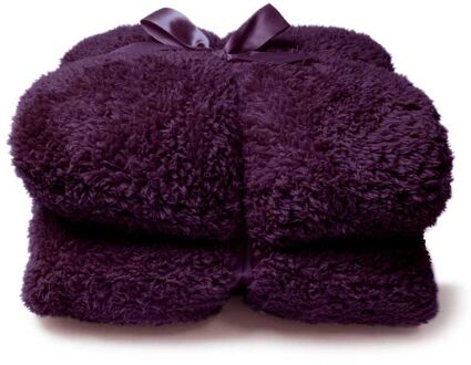 Plaid Teddy - 150x200cm - Dark Purple Paars