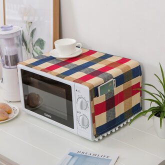 Plaid Thuis Magnetron Cover Olie Stofkap Met Opbergtas Magnetron Dust Covers Keuken Accessoires Levert Home Decor veelkleurig