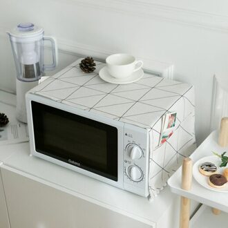 Plaid Thuis Magnetron Cover Olie Stofkap Met Opbergtas Magnetron Dust Covers Keuken Accessoires Levert Home Decor wit plaid