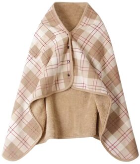 Plaid warm flanel + polar fleece deken kantoor benen knie gooi lui Wrap shawl wearable dikke deken met knop # wqy516