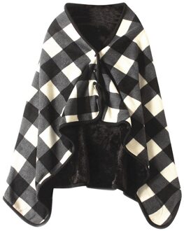 Plaid warm flanel + polar fleece deken kantoor benen knie gooi lui Wrap shawl wearable dikke deken met knop # wqy516