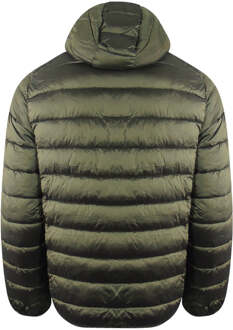 Plain Gewatteerde Donker Glanzende Groene Jas