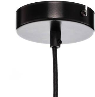Plain hanglamp, 1-lamp zwart, licht hout