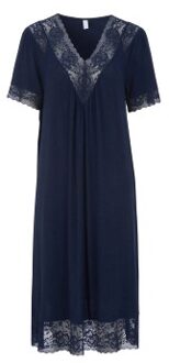 Plain Lace Short Sleeve Nightdress Blauw - Small,Medium,Large,X-Large,XX-Large,3XL
