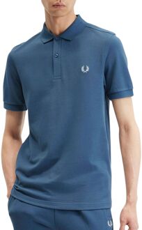 Plain Polo Heren blauw - S