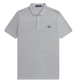 Plain Shirt - Grijs Gemêleerde Polo - M