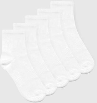 Plain White 5-Pack Enkelsportsokken, White - ONE SIZE