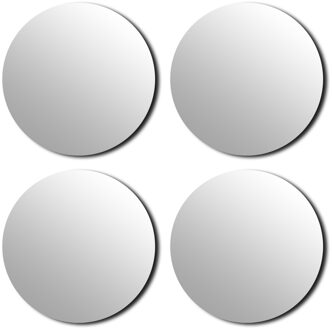 Plak spiegel tegels - 12x stuks - glas - zelfklevend - 20 cm - rond