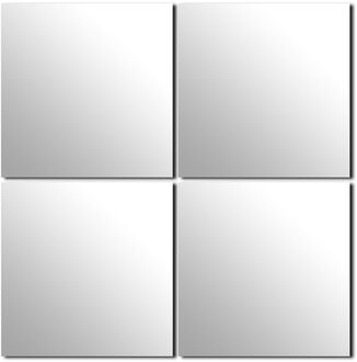 Plak spiegel tegels - 12x stuks - glas - zelfklevend - 30 x 30 cm - vierkant