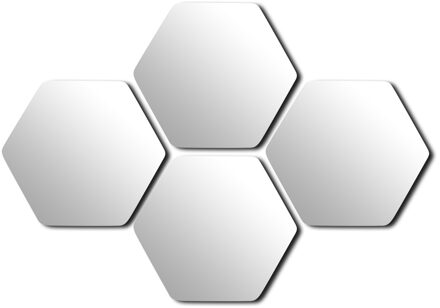 Plak spiegel tegels - 8x stuks - glas - zelfklevend - 20 cm - hexagon