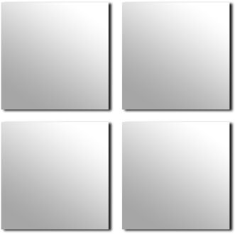 Plak spiegel tegels - 8x stuks - glas - zelfklevend - 20 x 20 cm - vierkant
