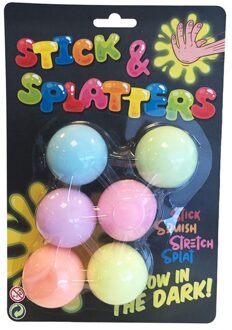 Plakballen Stick & Splatters Junior Siliconen 6 Stuks