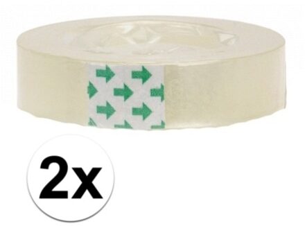 Plakband rol - 2x - voor in plakbandhouder - transparant - 1.2 cm x 33 m - tape