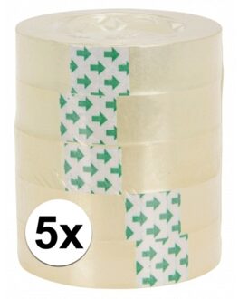 Plakband rol - 5x - voor in plakbandhouder - transparant - 1.2 cm x 33 m - tape