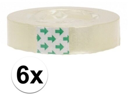 Plakband rol - 6x - voor in plakbandhouder - transparant - 1.2 cm x 33 m - tape