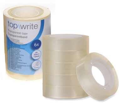 Plakband rolletjes - 12x stuks - voor in plakbandrolhouder - transparant - 11 mm