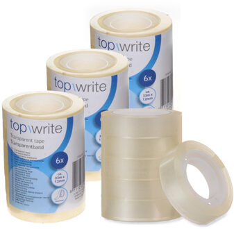 Plakband rolletjes - 24x stuks - voor in plakbandrolhouder - transparant - 11 mm