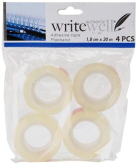 Plakband rolletjes - 4x stuks - voor in plakbandrolhouder - transparant - 1.8 cm