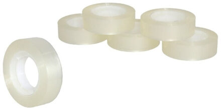 Plakband rolletjes - voor in plakbandhouder - 6x - transparant - 15mm x 30m